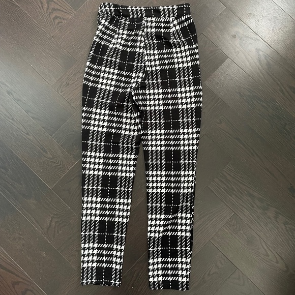 Shein Plaid Pants - Black / White Sz S - Picture 2 of 9